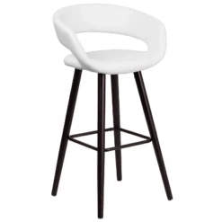 Emma And Oliver 2 Pk. 29'' High Contemporary Vinyl Barstool With Cappuccino Wood Frame -Home office GUEST b4769294 6027 4bce 8bf0 f576e64c5c68