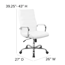 Emma And Oliver High Back Executive Swivel Office Chair With Metal Frame And Arms -Home office GUEST b562347a 52c7 4bd6 8020 2b9c5b2fc029
