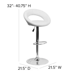 Emma And Oliver Rounded Orbit-Style Back Vinyl Swivel Adjustable Height Barstool -Home office GUEST b5674507 35b4 4e2b a853 c63c823bdf70