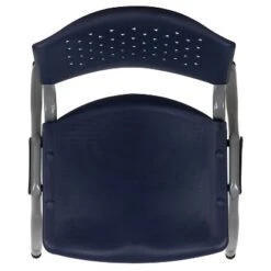 Emma And Oliver Home And Office Navy Plastic Stack Chair With Perforated Back - Guest Chair -Home office GUEST b5f00b4a 427d 4a36 804d d8f5587d4ab5