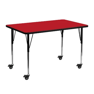 Emma And Oliver Mobile 24x48 Rectangle HP Laminate Adjustable Activity Table 3 Emma And Oliver Mobile 24x48 Rectangle HP Laminate Adjustable Activity Table - Image 3