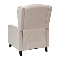 Emma And Oliver Fabric Upholstered Easy Push Back Recliner - Classic Wingback Design With Nailhead Accent Trim And Footrest -Home office GUEST b7492a00 8fca 4c02 855d 238b856370e4
