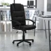 Emma And Oliver High Back Black LeatherSoft Soft Ripple Executive Swivel Office Chair - Arms