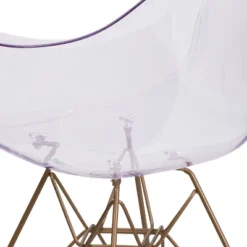 Emma And Oliver Transparent Side Chair With Arms And Gold Base -Home office GUEST b8bc3ba7 122a 432c b0ad 8137141102d9