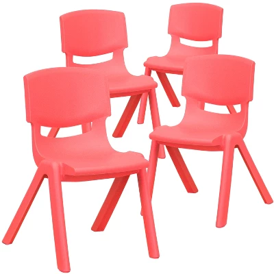 Emma And Oliver 4 Pack Plastic Stack School Chair With 12" Seat Height - Kids Chair 12 Emma And Oliver 4 Pack Plastic Stack School Chair With 12" Seat Height - Kids Chair - Image 12