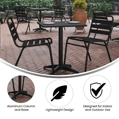 Emma And Oliver 23.5'' Square Aluminum Indoor-Outdoor Table With Base 5 Emma And Oliver 23.5'' Square Aluminum Indoor-Outdoor Table With Base - Image 5