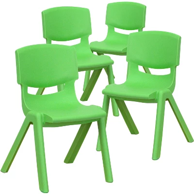 Emma And Oliver 4 Pack Plastic Stack School Chair With 12" Seat Height - Kids Chair 14 Emma And Oliver 4 Pack Plastic Stack School Chair With 12" Seat Height - Kids Chair - Image 14