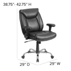 Emma And Oliver 400 Lb. Big & Tall Mid-Back Deep Tufted Ergonomic Task Office Chair & Arms -Home office GUEST ba5f277c 5edb 4449 9598 ec3a2de2ebef