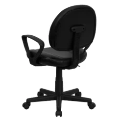 Emma And Oliver Mid-Back Black LeatherSoft Swivel Ergonomic Office Chair - Back Adjustment -Home office GUEST bae55d36 04d4 40c9 bfb7 99562d1b24a0