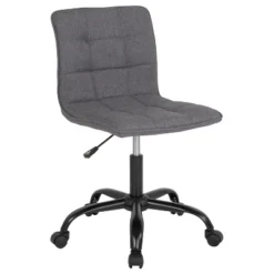 Emma And Oliver Home Office Armless Task Office Chair With Tufted Back/Seat -Home office GUEST baebd7d7 5fe5 4167 9e2c d255221bdd6a