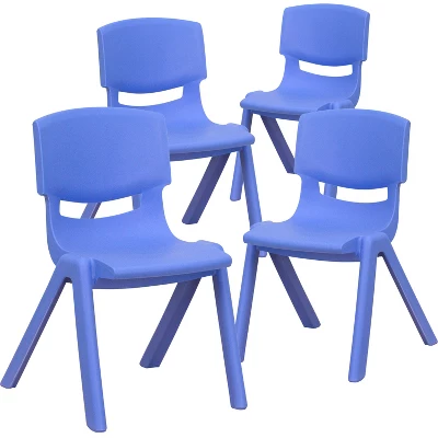 Emma And Oliver 4 Pack Plastic Stack School Chair With 12" Seat Height - Kids Chair 11 Emma And Oliver 4 Pack Plastic Stack School Chair With 12" Seat Height - Kids Chair - Image 11