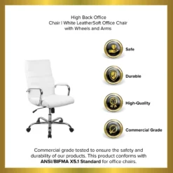 Emma And Oliver High Back Executive Swivel Office Chair With Metal Frame And Arms -Home office GUEST bc6f6f36 2af2 494e a36a 74e137c3da7c