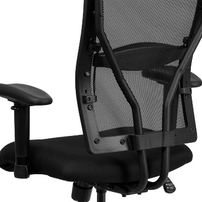 Emma And Oliver 400 Lb. Big & Tall Black Mesh Swivel Ergonomic Office Chair With Adjustable Arms 5 Emma And Oliver 400 Lb. Big & Tall Black Mesh Swivel Ergonomic Office Chair With Adjustable Arms - Image 5