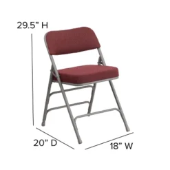 Emma And Oliver 2 Pack Premium Curved Triple Braced & Hinged Fabric Upholstered Metal Folding Chair -Home office GUEST bdc16fb7 488b 4ed1 8276 e7e0c34009dc