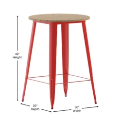 Emma And Oliver Indoor/Outdoor Bar Top Table, 30" Round All Weather Poly Resin Top With Steel Base -Home office GUEST bec23d65 fd0f 4e5f b229 142e77cbefa0