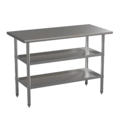 Emma And Oliver NSF Certified Stainless Steel 18 Gauge Work Table With 2 Undershelves -Home office GUEST bf2da62d 8341 4222 b884 1e286714aaa2