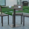 Emma And Oliver 24" Round Outdoor Dining Table With Faux Teak Poly Slats And Steel Frame