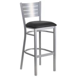Emma And Oliver Silver Slat Back Metal Restaurant Dining Barstool 19 Emma And Oliver Silver Slat Back Metal Restaurant Dining Barstool -Home office GUEST c058ee0d 5540 449c b911 3f8b2124549e