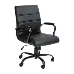 Emma And Oliver Mid-Back Executive Swivel Office Chair With Metal Frame And Arms 37 Emma And Oliver Mid-Back Executive Swivel Office Chair With Metal Frame And Arms -Home office GUEST c13be387 a530 44d1 b6a4 f268d3fba4cb