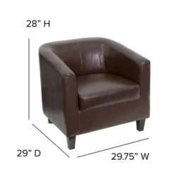 Emma And Oliver Leather Lounge Chair With Sloping Arms -Home office GUEST c167b9e5 5924 4623 ab1f 48c7ff552502