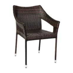 Emma And Oliver All-Weather Indoor/Outdoor Stacking Patio Dining Chairs With Steel Frame And Weather Resistant PE Rattan 25 Emma And Oliver All-Weather Indoor/Outdoor Stacking Patio Dining Chairs With Steel Frame And Weather Resistant PE Rattan -Home office GUEST c2b3a568 e756 4850 9876 c028e0134e54