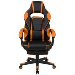 Emma And Oliver Black/Orange Ergonomic Gaming Chair -Recline Back/Arms, Footrest, Massaging Lumbar -Home office GUEST c2ffc569 f078 4a1f ad8f bf41c3d418c7