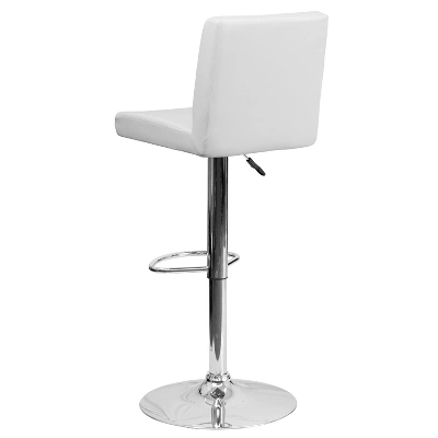 Emma And Oliver Panel Back Adjustable Height Barstool With Chrome Base 6 Emma And Oliver Panel Back Adjustable Height Barstool With Chrome Base - Image 6