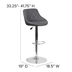 Emma And Oliver 2 Pack Contemporary Vinyl Bucket Seat Adjustable Height Barstool With Diamond Pattern Back And Chrome Base -Home office GUEST c3d6b773 7463 41e2 8581 24d5fc76d91a