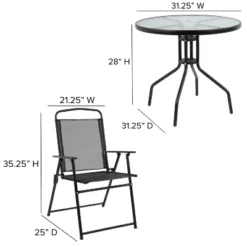 Emma And Oliver 6 Piece Patio Garden Set With Table, Umbrella And 4 Folding Chairs -Home office GUEST c472abff 46c8 4e5b 807c 566eec675183