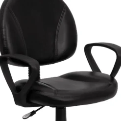 Emma And Oliver Mid-Back Black LeatherSoft Swivel Ergonomic Office Chair - Back Adjustment -Home office GUEST c4e2679a 1210 439e a4b7 6d1bc1a3ceef