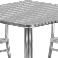 Emma And Oliver 27.5" Square Aluminum Table Set With 4 Slat Back Chairs -Home office GUEST c4e7f2e6 81a8 4ad6 b1f4 6747118aa956