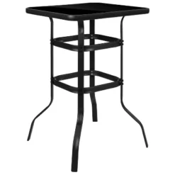 Emma And Oliver 5 Piece Outdoor Bar Height Set-Glass Patio Bar Table-All-Weather Barstools -Home office GUEST c5b3e3cc 75aa 4086 b96f addd5fa6b781
