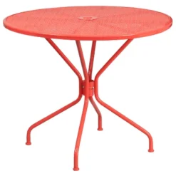 Emma And Oliver Commercial Grade 35.25" RD Indoor-Outdoor Steel Patio Table - Umbrella Hole 18 Emma And Oliver Commercial Grade 35.25" RD Indoor-Outdoor Steel Patio Table - Umbrella Hole -Home office GUEST c6c002ff c654 4595 8e8b a3bc607b6b37