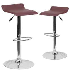 Emma And Oliver 2 Pack Contemporary Vinyl Adjustable Height Barstool With Solid Wave Seat And Chrome Base -Home office GUEST c76e020e 2a4a 4398 974a 82f5d2cca519