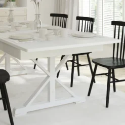 Emma And Oliver 8' X 40" Rectangular Solid Pine Folding Farm Table With Crisscross Legs -Home office GUEST c77569b5 fdd8 433b 97a6 c81931a85668