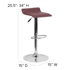 Emma And Oliver Solid Wave Seat Vinyl Adjustable Height Barstool With Chrome Base -Home office GUEST c78b0727 3e0b 4054 9d19 c918ae3fd0bc