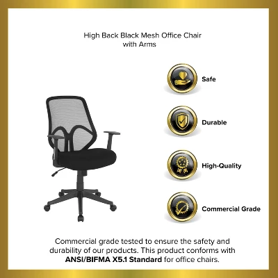 Emma And Oliver High Back Flexible Mesh Office Chair With Arms 6 Emma And Oliver High Back Flexible Mesh Office Chair With Arms - Image 6