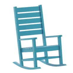 Emma And Oliver Set Of 2 Contemporary Rocking Chairs, All-Weather HDPE Indoor/Outdoor Rockers -Home office GUEST c9b8a093 1432 4b1c 8e0a 646813cfd7b8