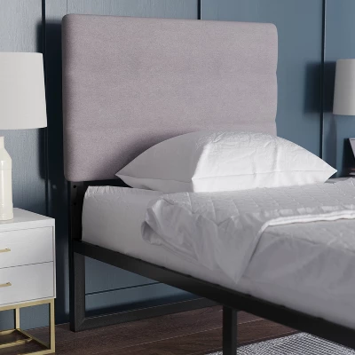 Emma And Oliver Modern Upholstered Headboard With Horizontal Line Stitching And Adjustable Height Rails 3 Emma And Oliver Modern Upholstered Headboard With Horizontal Line Stitching And Adjustable Height Rails - Image 3