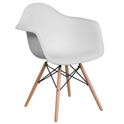 Emma And Oliver Plastic Accent Dining Chair With Arms And Wooden Legs 15 Emma And Oliver Plastic Accent Dining Chair With Arms And Wooden Legs - Image 15