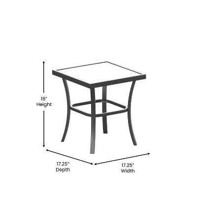 Emma And Oliver 3 Piece Outdoor Rocking Chair Patio Set With Flex Comfort Material And Metal Framed Glass Top Table 8 Emma And Oliver 3 Piece Outdoor Rocking Chair Patio Set With Flex Comfort Material And Metal Framed Glass Top Table - Image 8