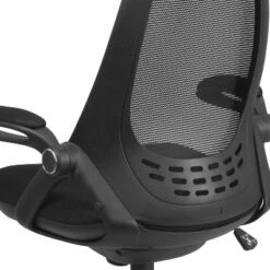Emma And Oliver High Back Black Mesh Executive Swivel Office Chair With Flip-Up Arms -Home office GUEST cc445138 1729 47fe a042 9eaf8be29319