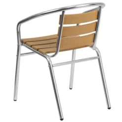 Emma And Oliver Aluminum Indoor-Outdoor Stack Chair W/ Triple Slat Faux Teak Back 15 Emma And Oliver Aluminum Indoor-Outdoor Stack Chair W/ Triple Slat Faux Teak Back -Home office GUEST ce42589b 2206 4bfe 98a8 a77eb0dd3618
