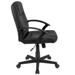 Emma And Oliver Mid-Back Black LeatherSoft-Padded Task Office Chair With Arms 22 Emma And Oliver Mid-Back Black LeatherSoft-Padded Task Office Chair With Arms -Home office GUEST ceb13bff 6cbd 4b79 a723 082272dc495b