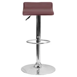 Emma And Oliver Solid Wave Seat Vinyl Adjustable Height Barstool With Chrome Base -Home office GUEST cf71fde8 7af9 4825 8ebf 71cc29d53645