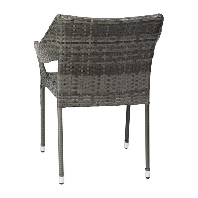 Emma And Oliver All-Weather Indoor/Outdoor Stacking Patio Dining Chairs With Steel Frame And Weather Resistant PE Rattan 8 Emma And Oliver All-Weather Indoor/Outdoor Stacking Patio Dining Chairs With Steel Frame And Weather Resistant PE Rattan - Image 8