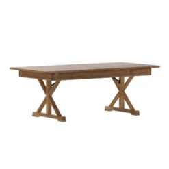 Emma And Oliver 7' X 40" Rectangular Solid Pine Folding Farm Table With Crisscross Legs -Home office GUEST d138e8ea 7445 4f11 9fbb 69ddbeb51c53