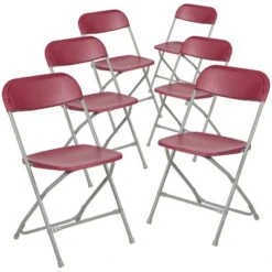 Emma And Oliver Set Of 6 Stackable Folding Plastic Chairs - 650 LB Weight Capacity -Home office GUEST d157f7e7 a1a2 478f a889 3f22490bdcdf