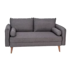 Emma And Oliver Upholstered Mid-Century Modern Pocket Spring Loveseat With Wooden Legs And Removable Back Cushions -Home office GUEST d1b419ea 583b 41a1 bdc5 dd7ba93d8bd8