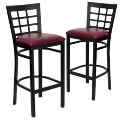 Emma And Oliver 2 Pack Window Back Metal Restaurant Barstool -Home office GUEST d23ad322 e93b 45f5 b39f a2056d9bccd6